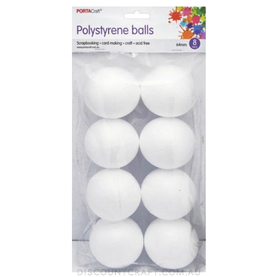 Polystyrene Balls 64mm 8pk