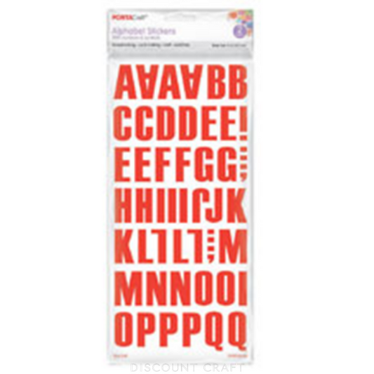 Block Alphabet Sticker 3.5cm 2 Sheets - Red