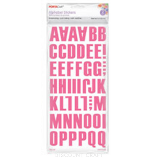 Block Alphabet Sticker 3.5cm 2 Sheets - Pink