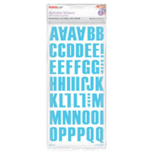 Block Alphabet Sticker 3.5cm 2 Sheets - Light Blue