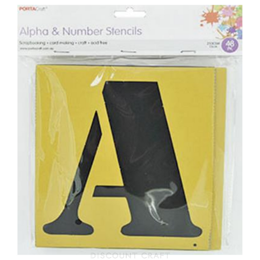 Alpha Number Stencils 250gsm 48pc - 150mm