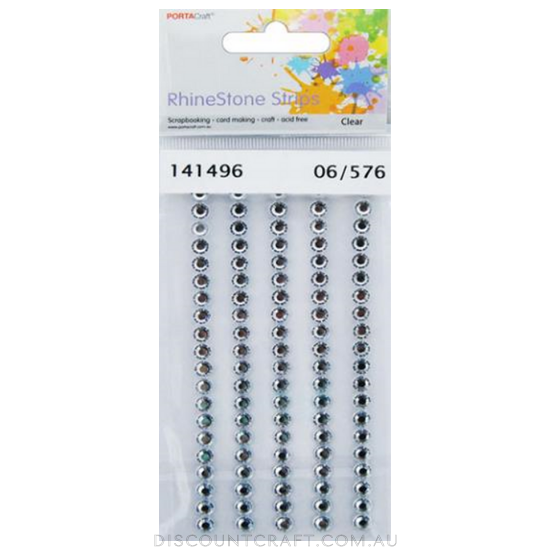 Rhinestone Borders 5mm 11cm 5 Strips - Clear