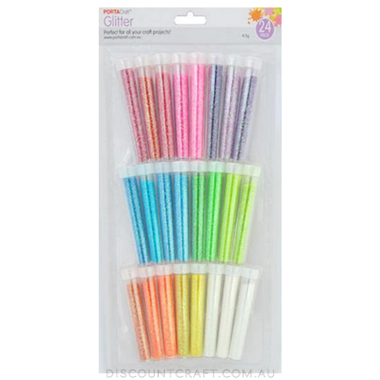 Glitter Tubes 4.5g 24pk - Pastel Colours
