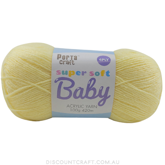 Super Soft Baby Acrylic Yarn 420m 4ply - Lemon
