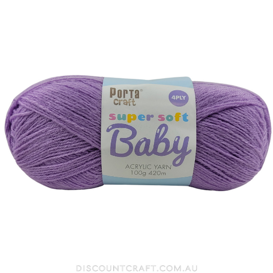 Super Soft Baby Acrylic Yarn 420m 4ply - Soft Lilac