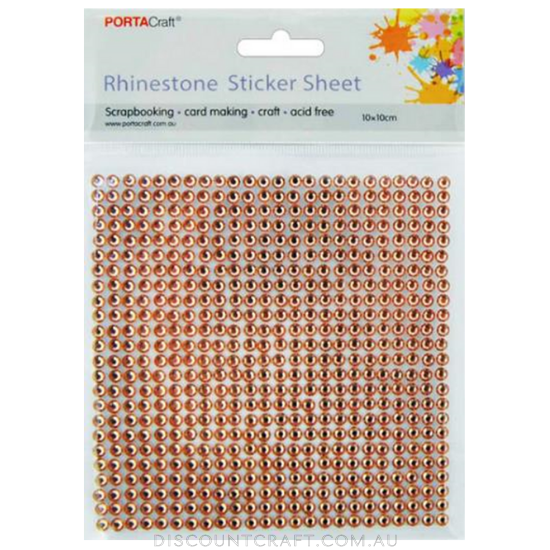 Rhinestone Sheet 4mm 576pc - Rose Gold