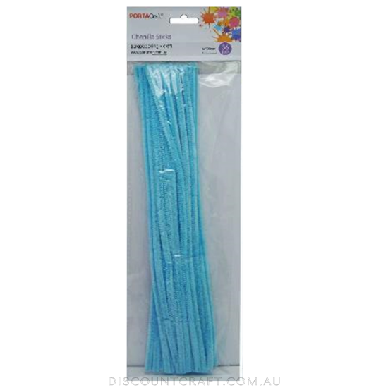 Chenille Stems 6mm 50pc - Light Blue