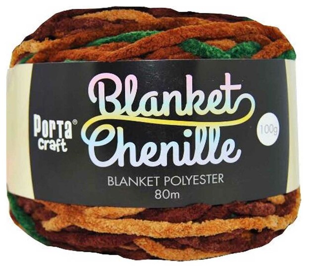 Chenille Blanket Yarn 100g 80m 12ply - Earth