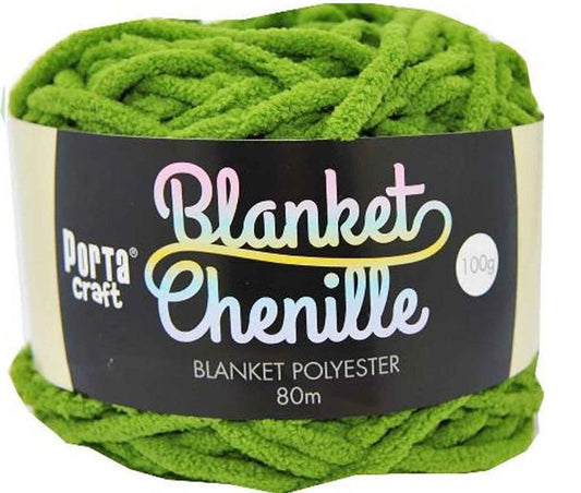 Chenille Blanket Yarn 100g 80m 12ply -  Shamrock