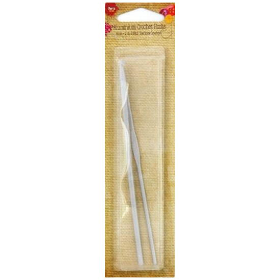 Aluminium Crochet Hooks Ceramic Coat Size 2&3 2pk