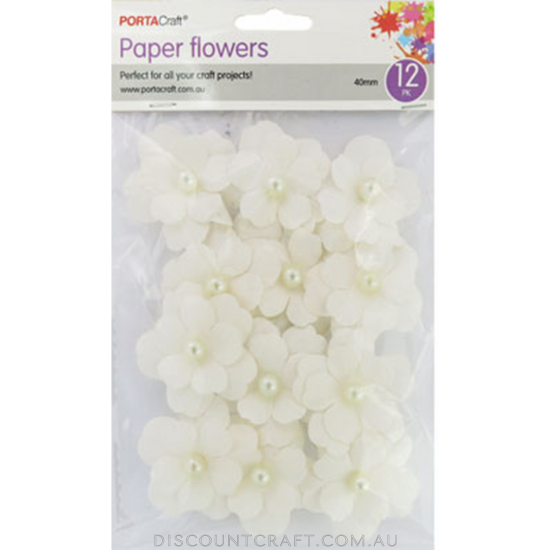 Flowers Paper 40mm 12pk Cherry Blossoms - Cream