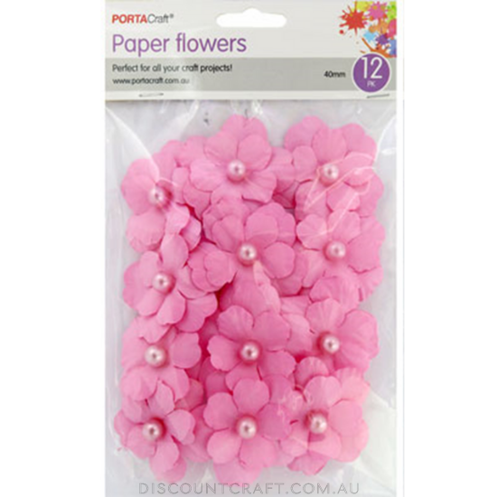 Flowers Paper 40mm 12pk Cherry Blossoms - Light Pink