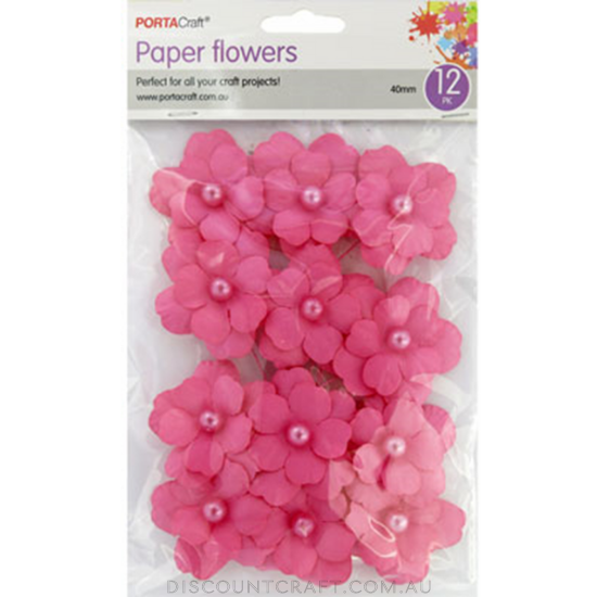 Flowers Paper 40mm 12pk Cherry Blossoms - Hot Pink