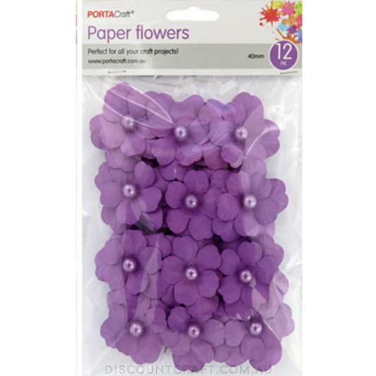 Flowers Paper 40mm 12pk Cherry Blossoms - Purple