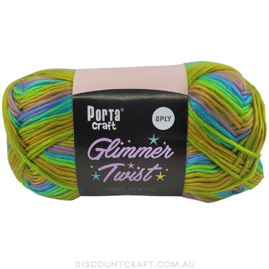 Glimmer Twist Yarn 100g 222m -  Neon