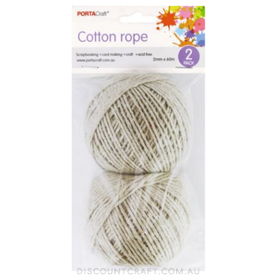 Cotton Rope 2mm 60m 2pk