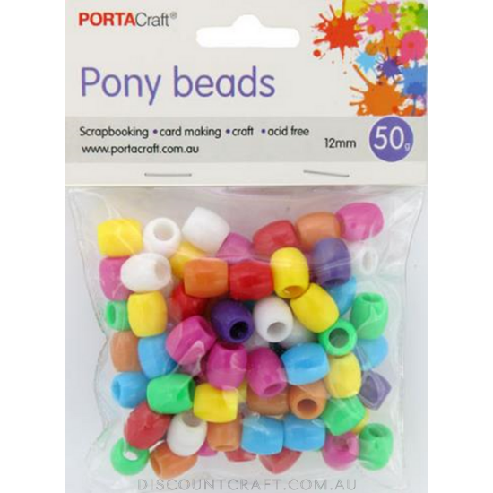 Beads 12mm 50g Barrel Solid - Multicolour