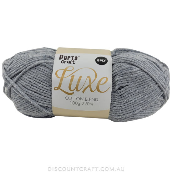 Luxe Cotton Blend Yarn 100g 220m 8ply - Overcast
