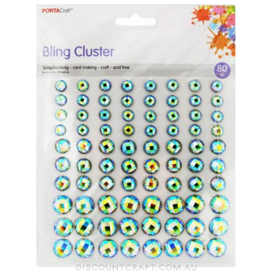 Rhinestone Sheet Multi 6-10mm 80pc Iridescent