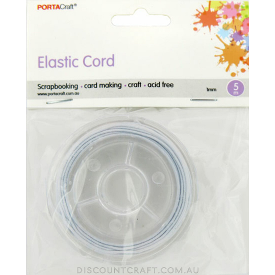 Bead & Jewellery Cord Elasticated  1mm 5m - White