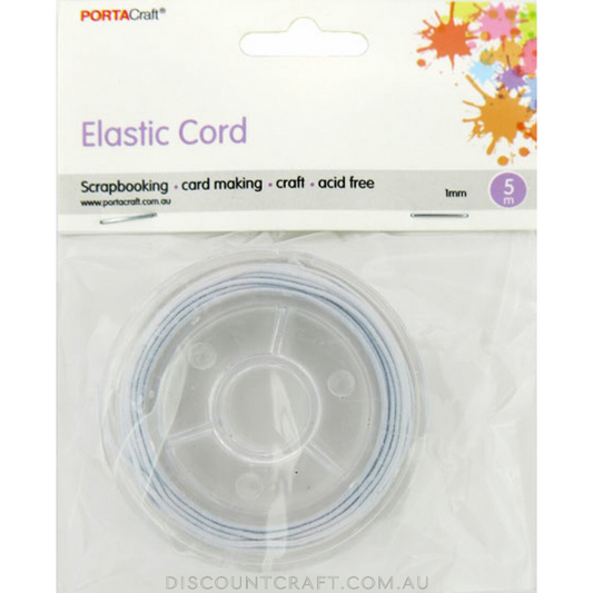 Bead & Jewellery Cord Elasticated  1mm 5m - White