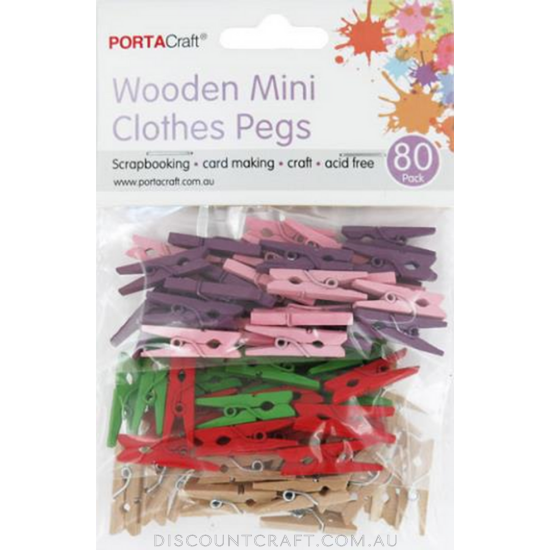 Clothes Pegs 25mm Colourful 80pk