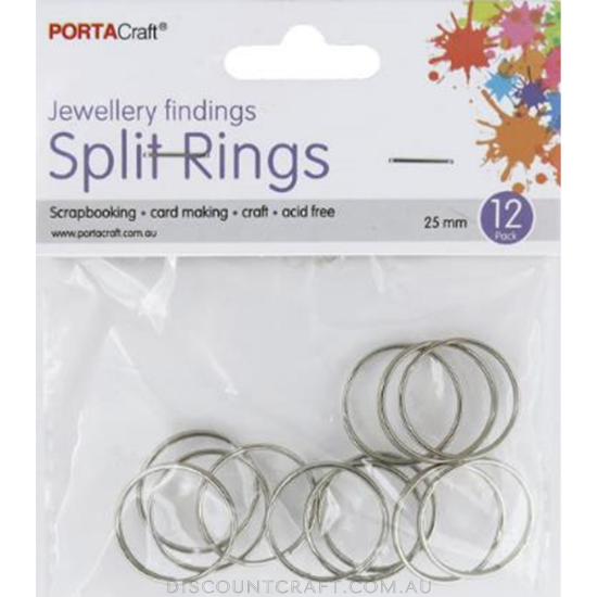 Split Rings 25mm 12pk - Silver