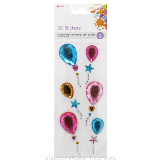 Gem Decals 6pc - Balloons
