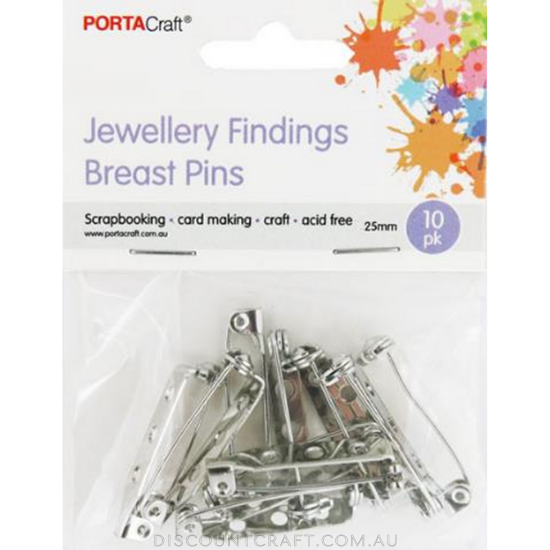 Brooch Pins 25mm 10pk