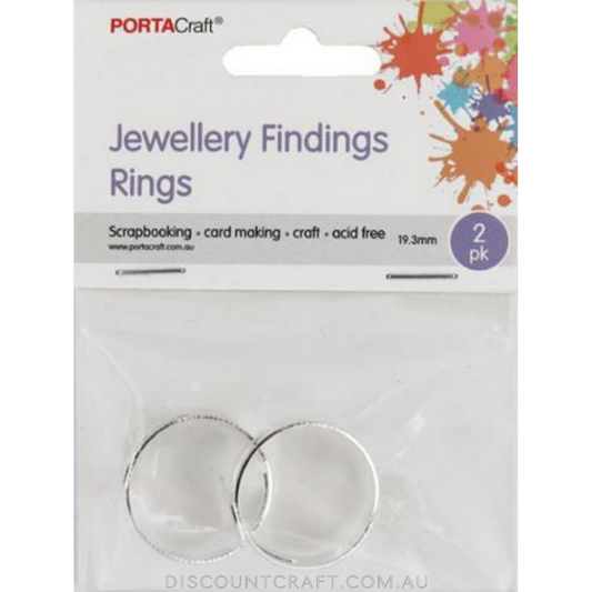 Rings 19.3mm 2pk Silver