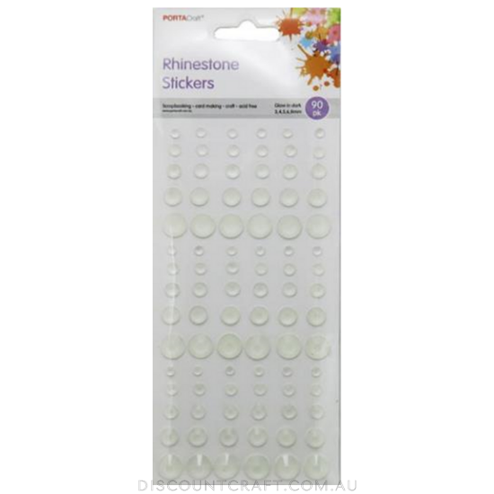 Rhinestone Sheet Multi 2,4,5,6,8mm 90pc - Glow in the Dark