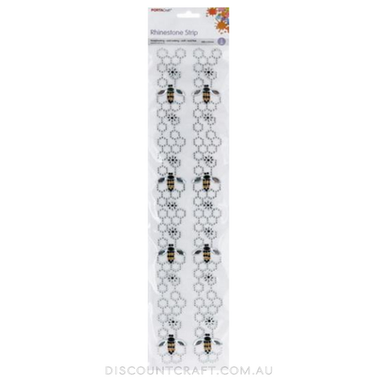 Rhinestone Borders 25mm 30cm 2 Strips Bee Honeycomb