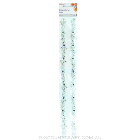 Rhinestone Borders Cluster 14mm 30cm 2 Strips - Iridescent