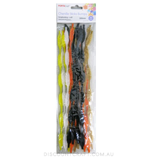Chenille Stems Bumpy 20pc - Earth Colours