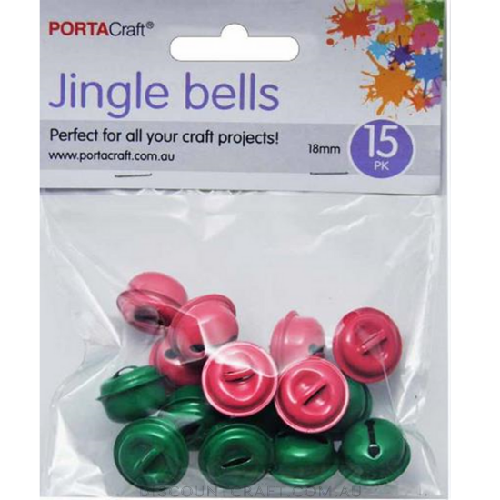 Jingle Bells 18mm 15pc - Coloured