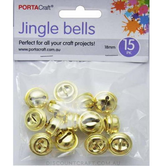 Jingle Bells 18mm 15pc - Gold