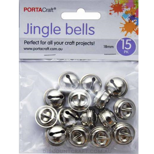 Jingle Bells 18mm 15pc - Silver