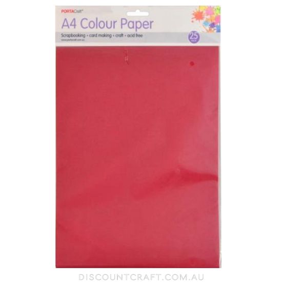 A4 Paper 80gsm 25pk - Crimson