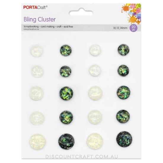 Acrylic Dots 10,12 & 14mm 20pk - Marble Pearls