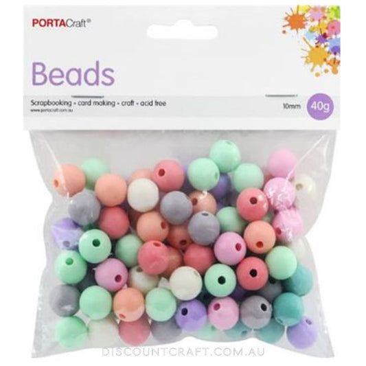 Round Matte Pastel Beads 10mm 40g