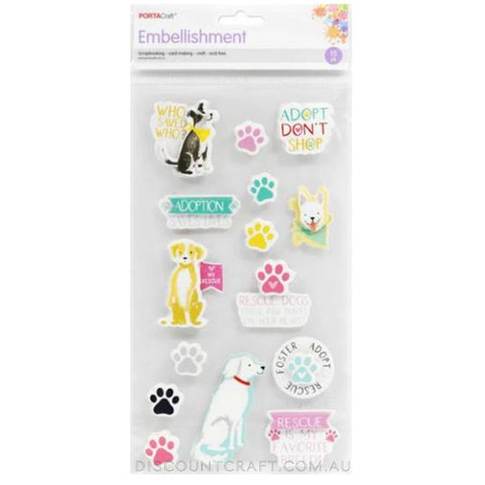 Adopt-A-Dog Cardboard Embellishments - 15pk