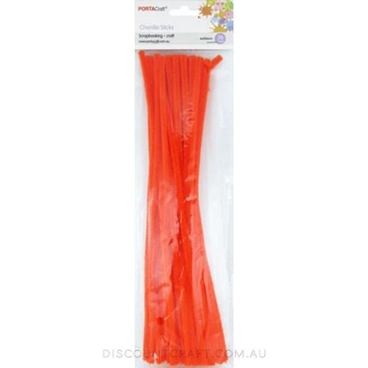 Chenille Stems 6mm 50pc - Orange