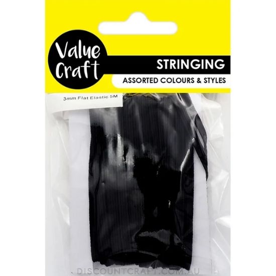 Flat Craft Elastic 3mm 5m - Black