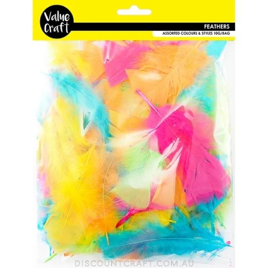 Craft Feathers - Fluoro Mix 10g