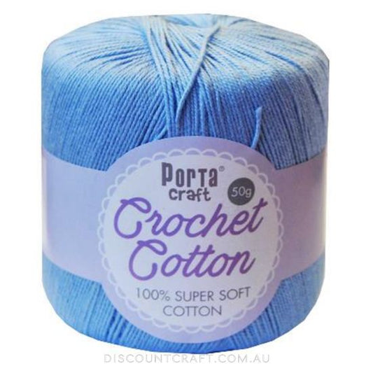 Crochet Cotton 50g 145m 3ply - Sky Blue