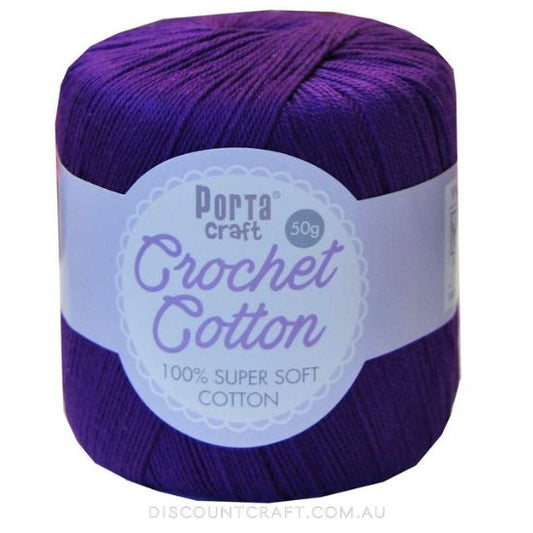 Crochet Cotton 50g 145m 3ply - Wild Berry