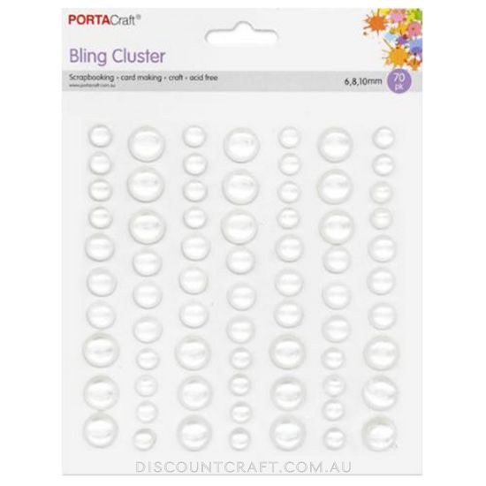 Enamel Gems 6,8 & 10mm 70pk - Misty Clear