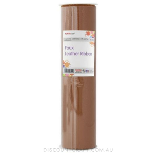Faux Leather Vinyl Roll- Cognac