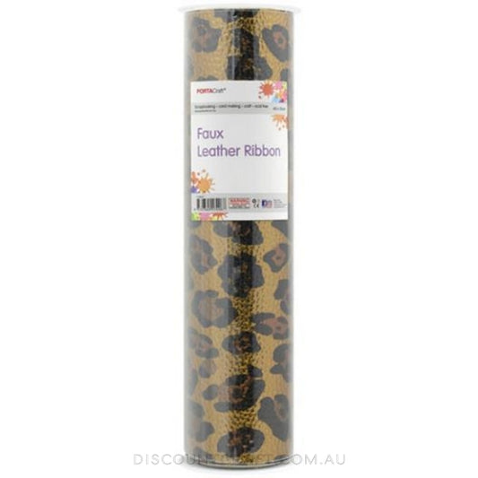 Faux Leather Vinyl Roll- Gold Leopard