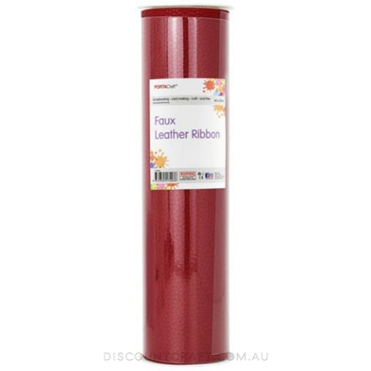Faux Leather Vinyl Roll- Red